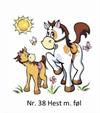 Børnekop med navn - Hest m. føl